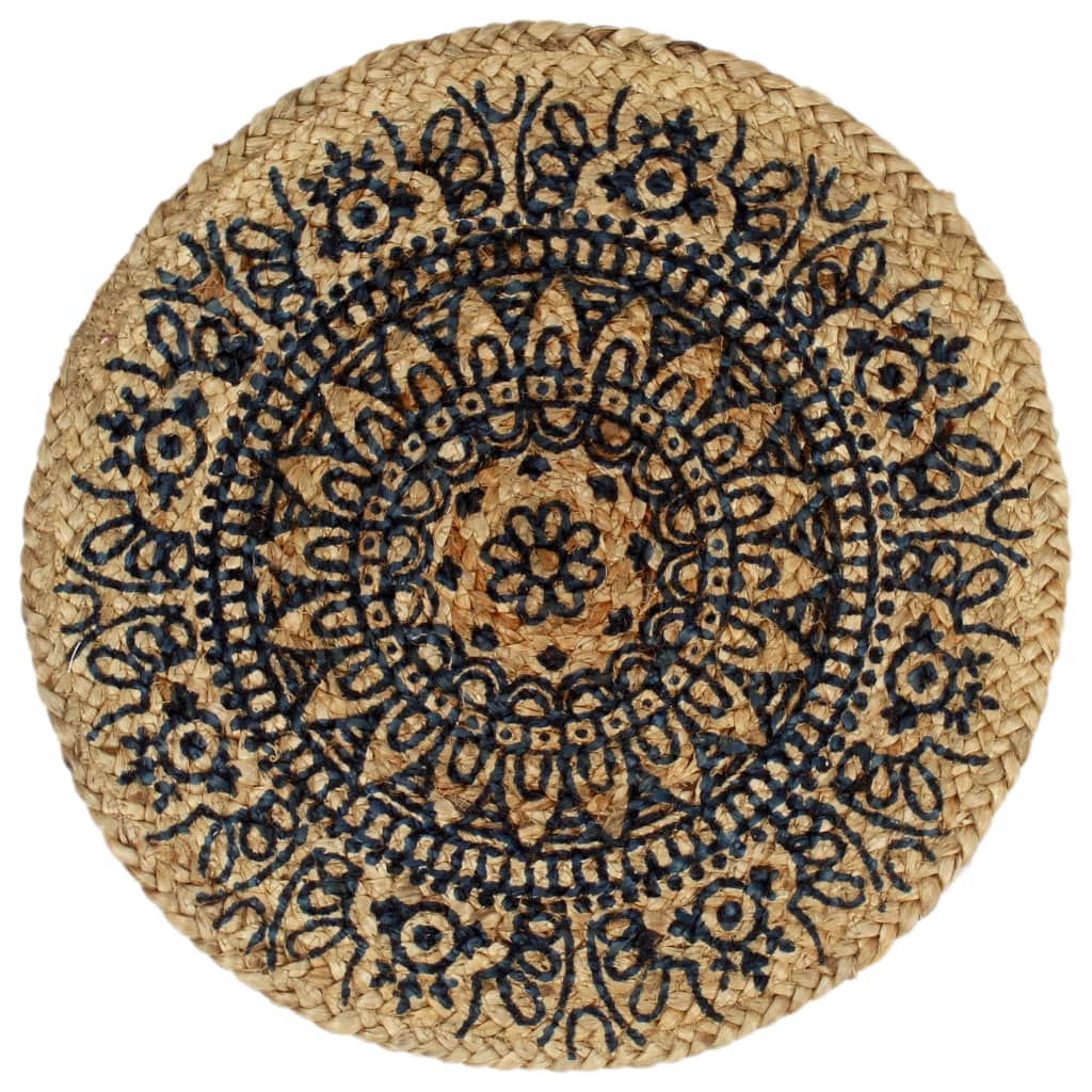 Vidaxl -Placemats 4 Sts um 38 cm Jute dunkelblau