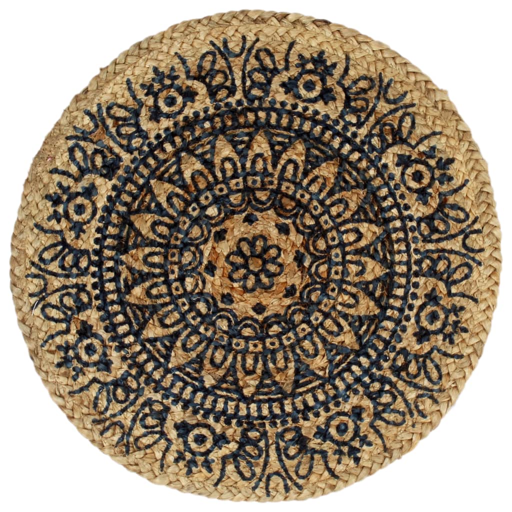 Vidaxl Placemats 6 sts rundt 38 cm jute mørkeblå