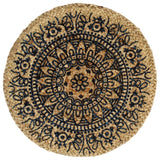 Vidaxl Placemats 6 sts rundt 38 cm jute mørkeblå