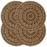 VIDAXL PLASCEMATS 4 STS round round 38 cm juta marrone scuro