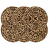 Vidaxl Placemats 6 sts Round 38 cm Jute dark brown