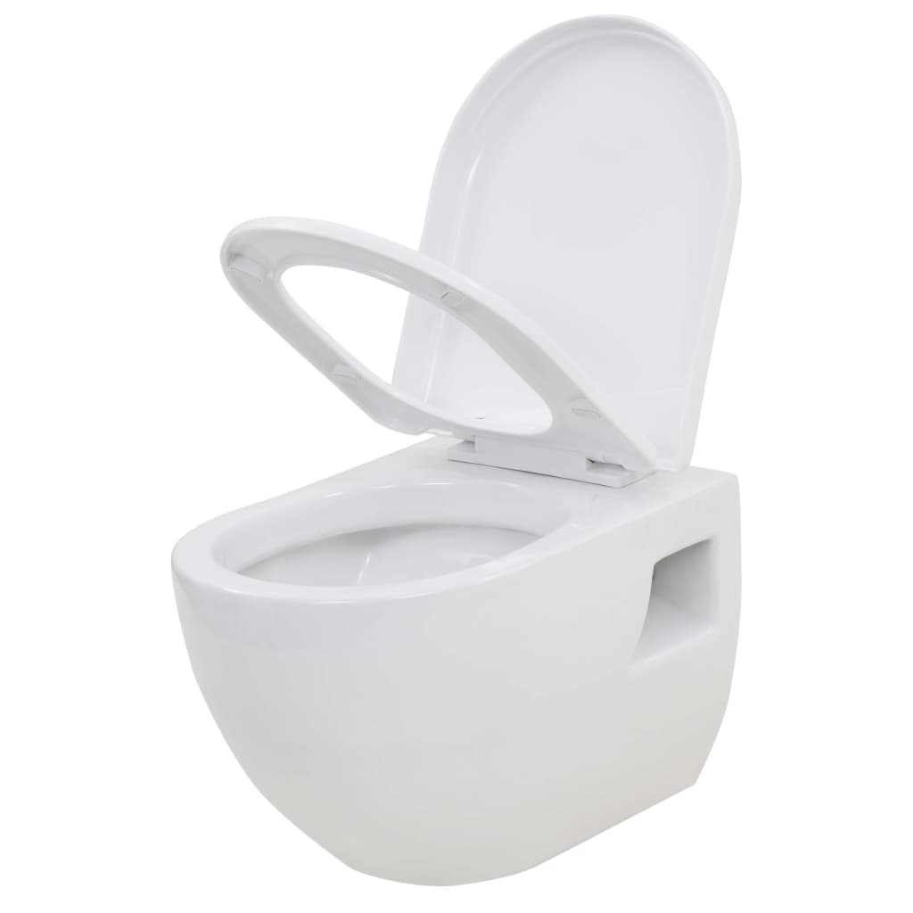 Vidaxl Hanging toilet with hidden cistern ceramic white