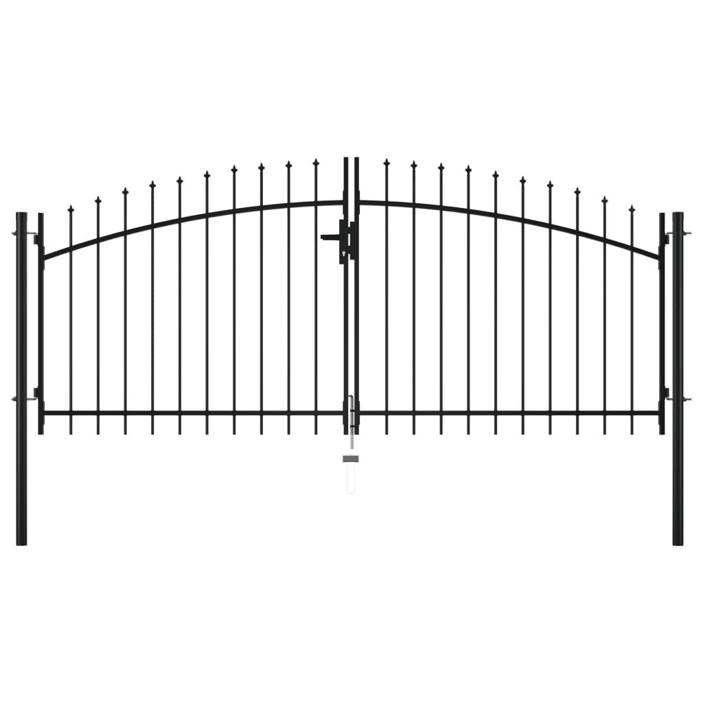 Vidaxl Fence Gate Double Door med Spears Top 300x150 cm