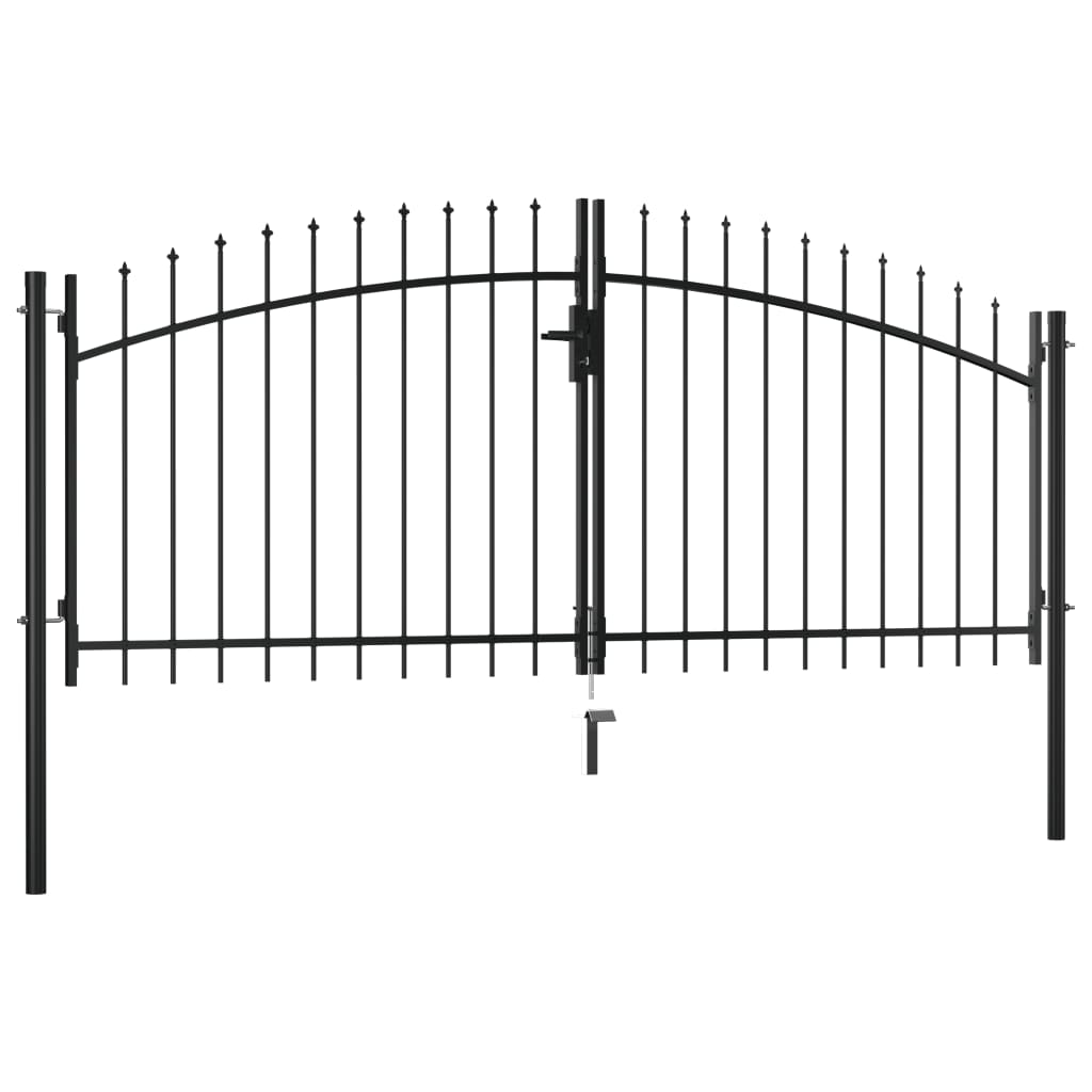 Vidaxl Fence Gate Double Door med Spears Top 300x150 cm