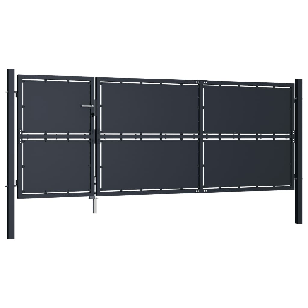 Vidaxl -Anschluss 350x125 cm Stahl -Anthrazit