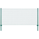 Vidaxl žični mrežast FET s stebri 25x0,75 m jekleno zeleno