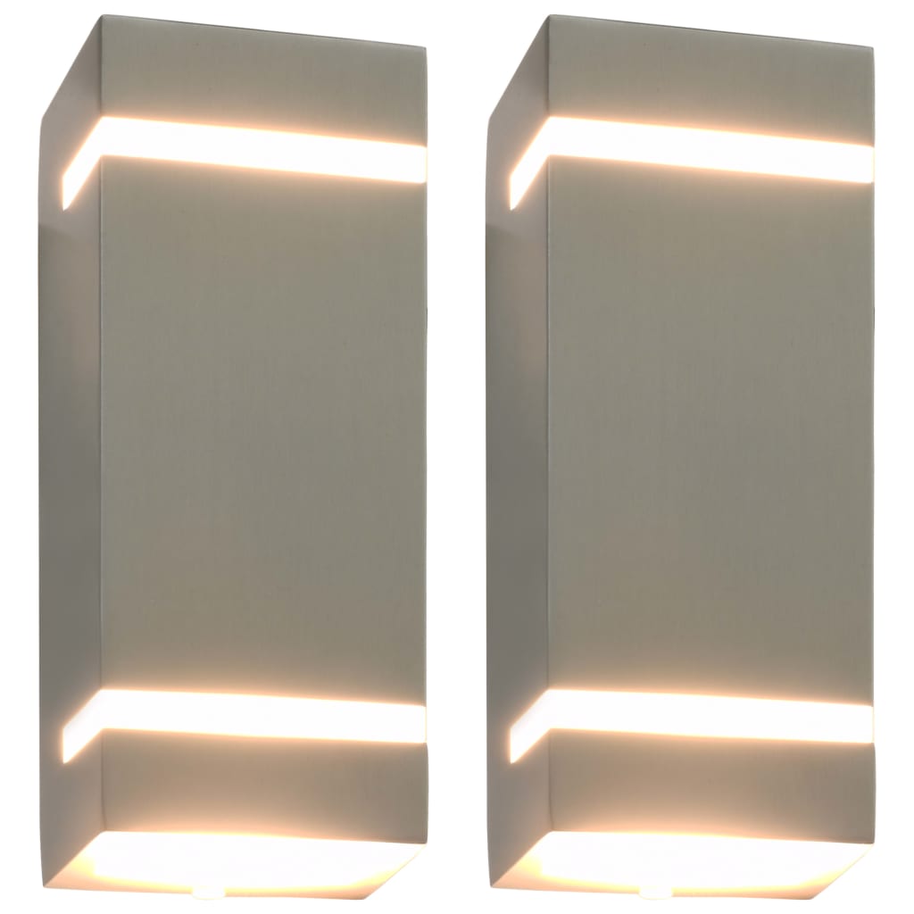 Vidaxl zewnętrzne lampy ścienne 2 szt. 35 W prostokątny srebrny kolorowy