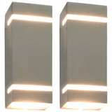 Vidaxl zewnętrzne lampy ścienne 2 szt. 35 W prostokątny srebrny kolorowy