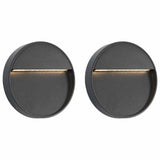 Vidaxl LED des lampes murales extérieures 2 pcs 3 W Round Black