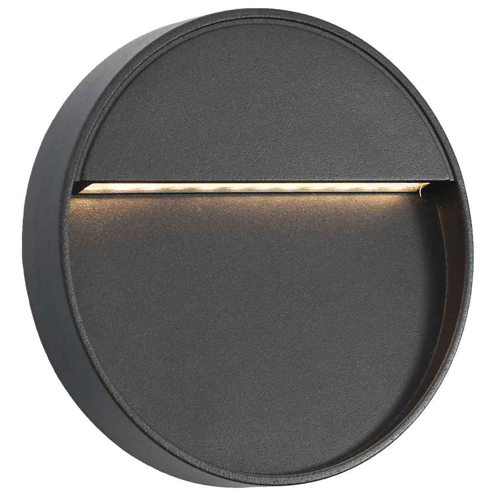 Vidaxl LED des lampes murales extérieures 2 pcs 3 W Round Black