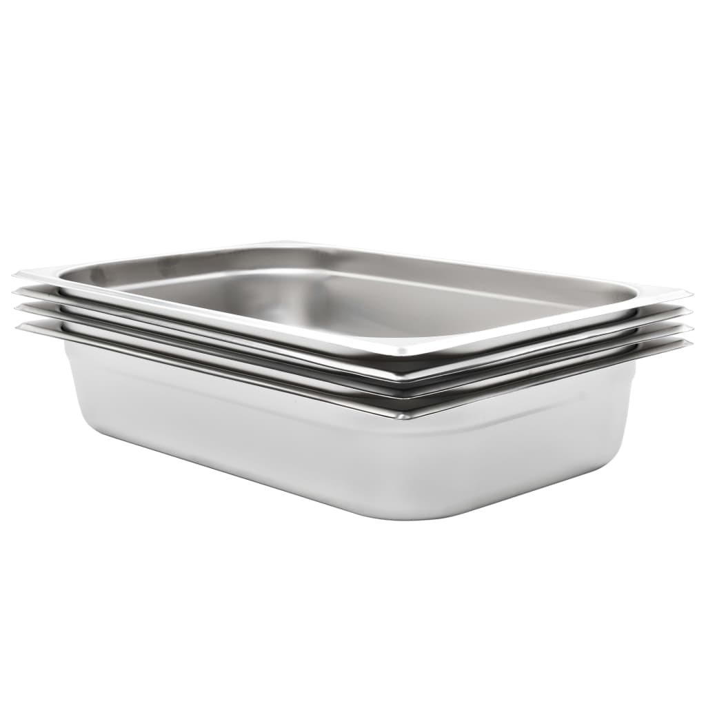 Vidaxl Gastronormbakken 4 ks GN 1 1 100 mm z nerezové oceli