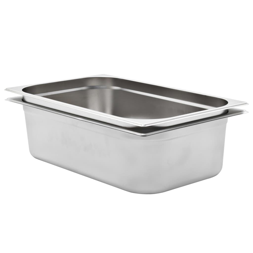 Vidaxl Gastronormbakken 2 stk GN 1 1 150 mm rustfritt stål