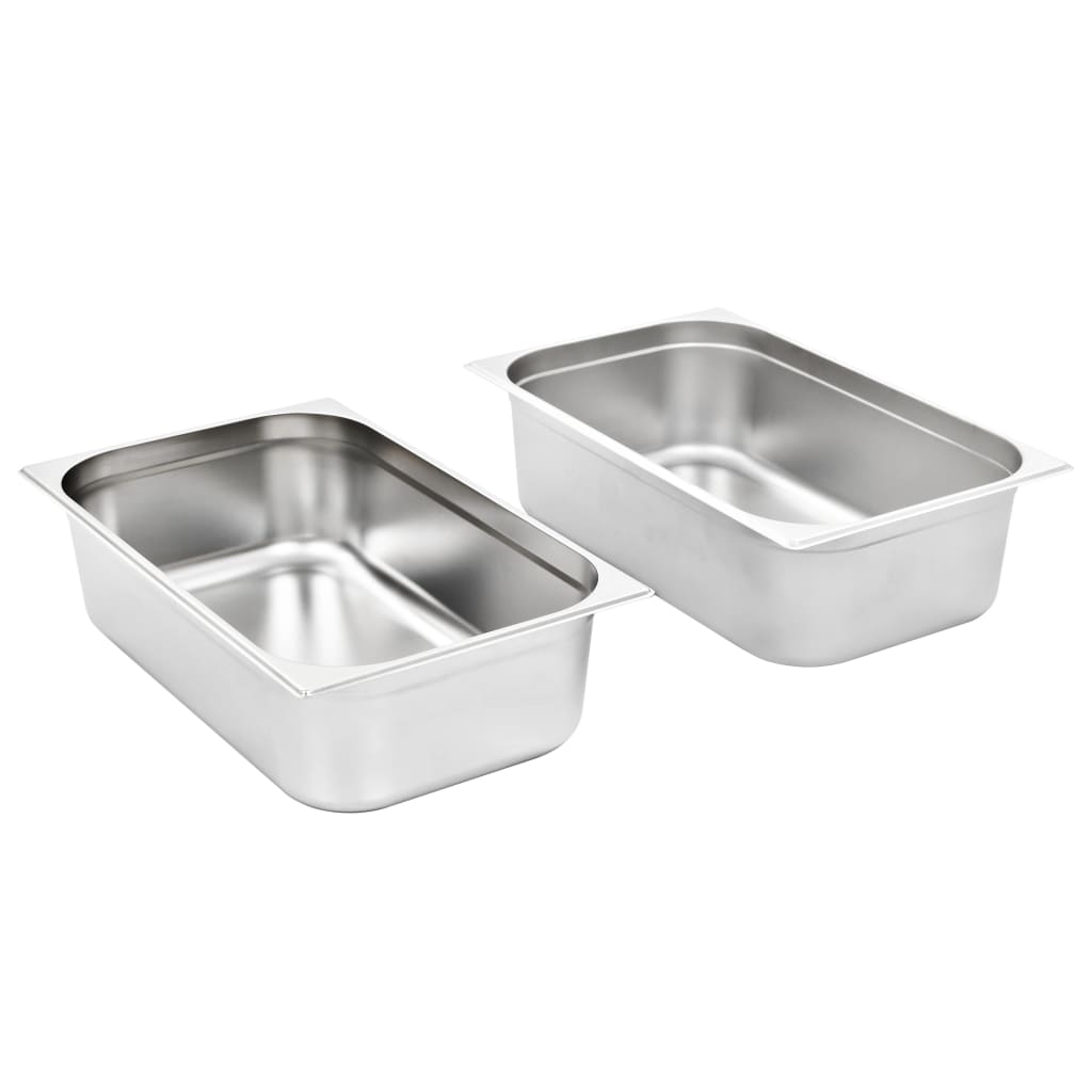 Vidaxl Gastronormbakken 2 stk GN 1 1 150 mm rustfritt stål