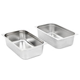 Vidaxl Gastronormbakken 2 stk GN 1 1 150 mm rustfritt stål
