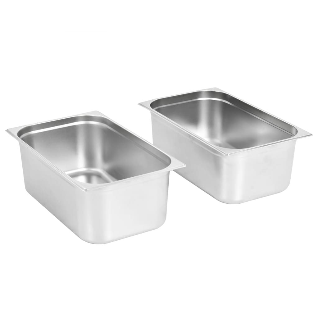 VidaXL Gastronormbakken 2 pc gn 1 1 200 mm stainless steel