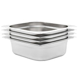 Vidaxl Gastronormbakken 4 PCS GN 1 2 100 mm z nerezové oceli