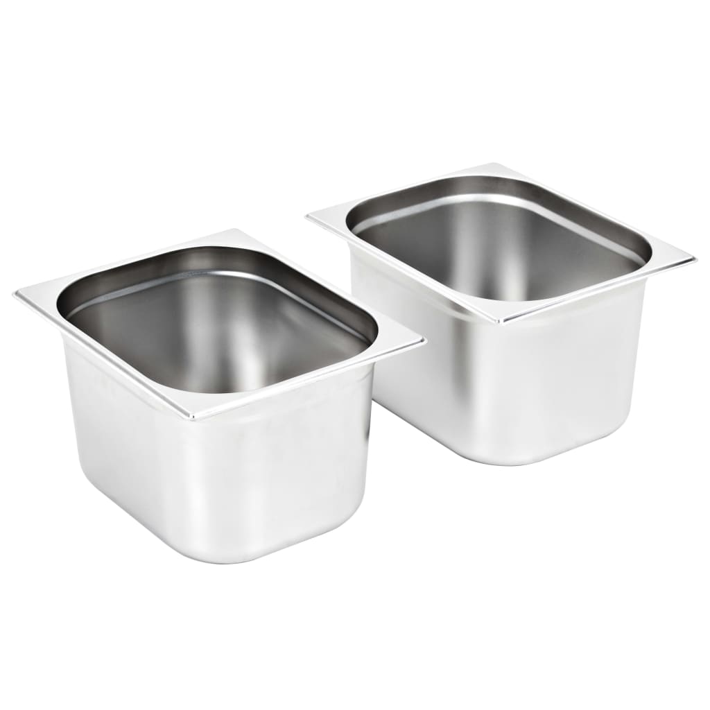 Vidaxx gastronorm containere 2 stk GN 1 2 200 mm rustfritt stål
