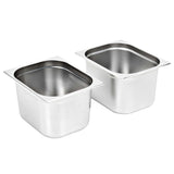 Vidaxx gastronorm containere 2 stk GN 1 2 200 mm rustfritt stål