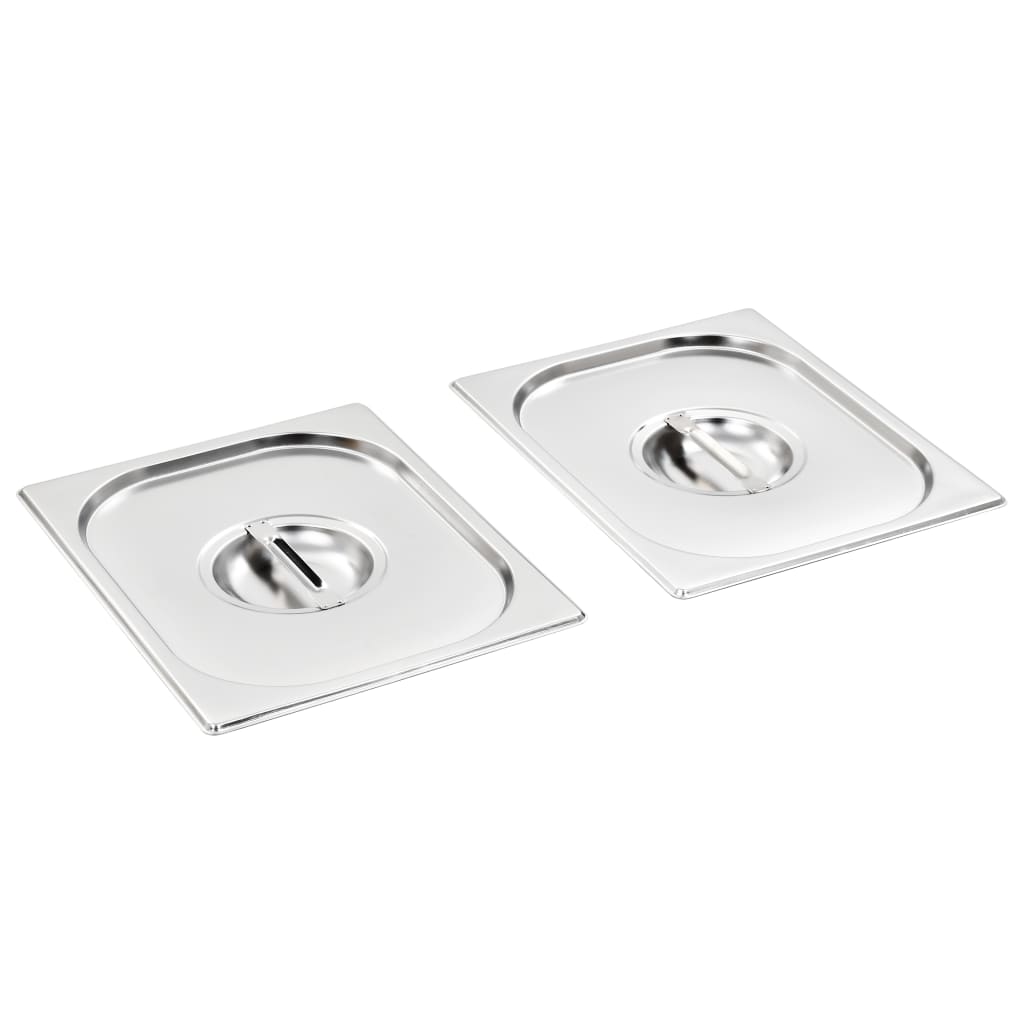 Vidaxl Lids 2 PCS pro GN 1 2 stupnice nerezová ocel