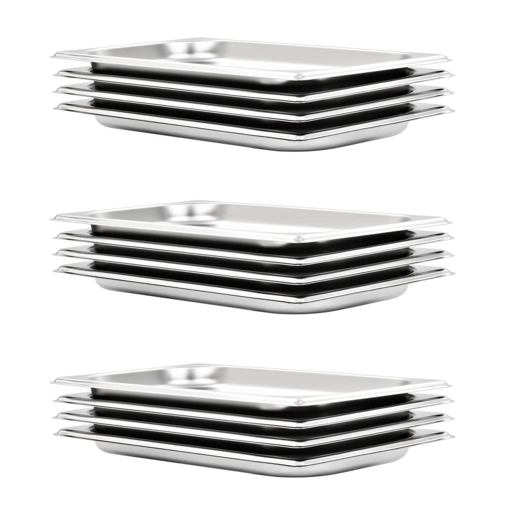 Vidaxl gastronombakken 12 pc Gn 1 3 20 mm nerjavno jeklo