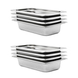 Vidaxl gastronombakken 8 pc Gn 1 3 65 mm nerjavno jeklo