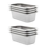 Vidaxl Gastronormbakken 8 PC GN 1 3 100 mm rustfritt stål