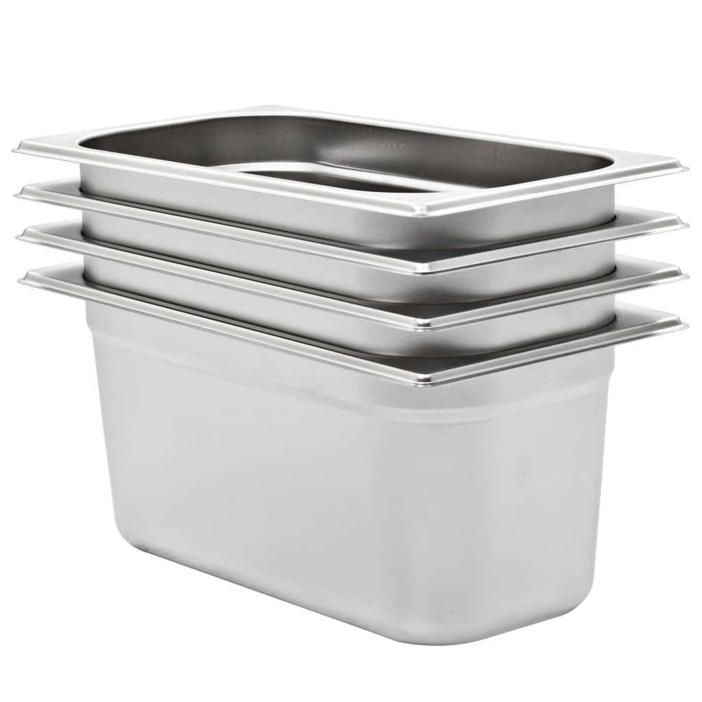 Vidaxl gastronormbakken 4 szt. Gn 1 3 150 mm stal nierdzewna
