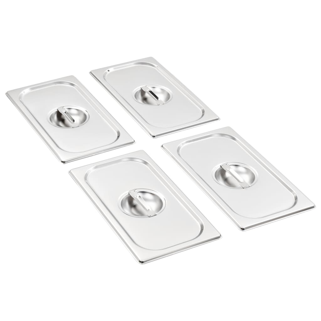 Coperchi Vidaxl 4 pezzi per gn 1 3 scale in acciaio inossidabile