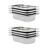 Vidaxl Gastronormbakken 8 PC GN 1 4 65 mm rustfritt stål