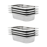 Vidaxl gastronombakken 8 pc Gn 1 4 65 mm nerjavno jeklo
