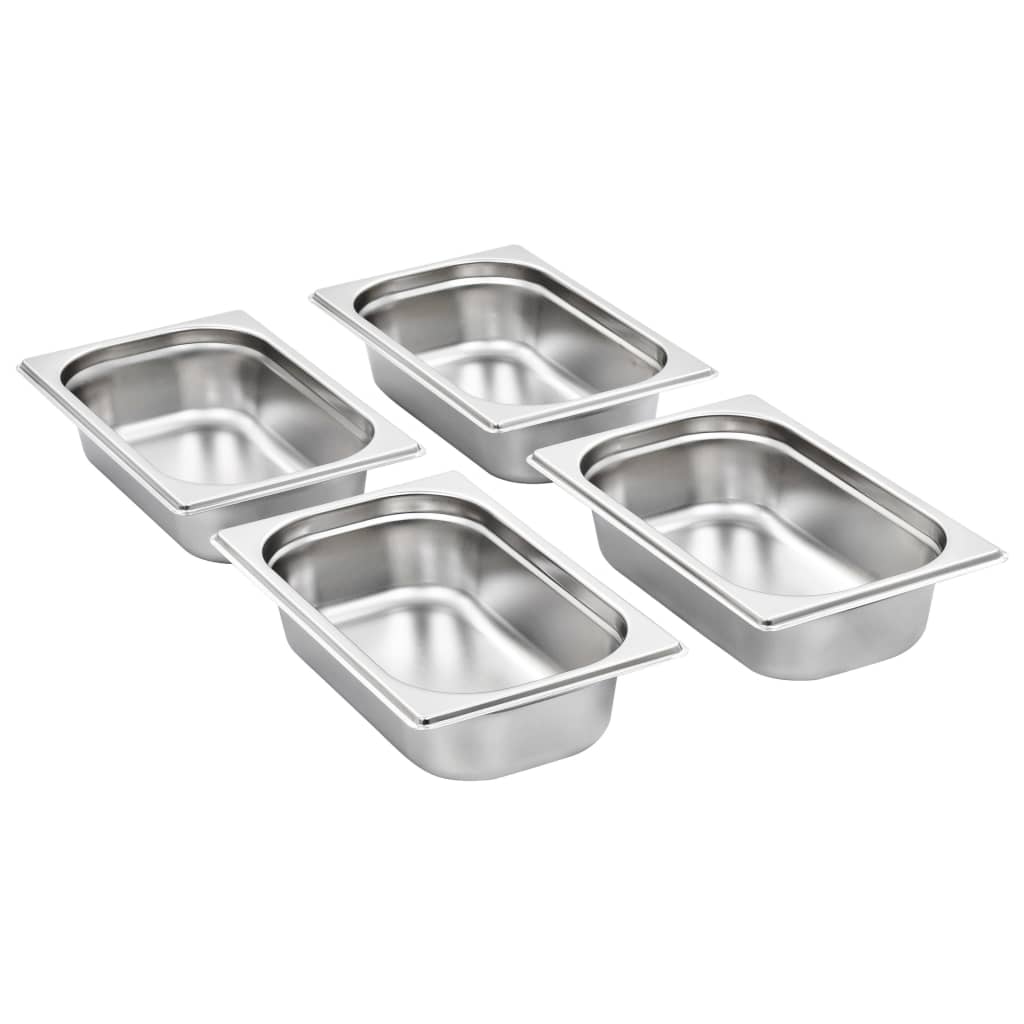 Vidaxl gastronombakken 8 pc Gn 1 4 65 mm nerjavno jeklo