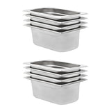 Vidaxl Gastronormbakken 8 PC GN 1 4 100 mm in acciaio inossidabile