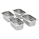 Vidaxl Gastronormbakken 8 PC GN 1 4 100 mm in acciaio inossidabile