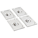 Vidaxl Lids 4 PCS pro GN 1 4 stupnice nerezová ocel