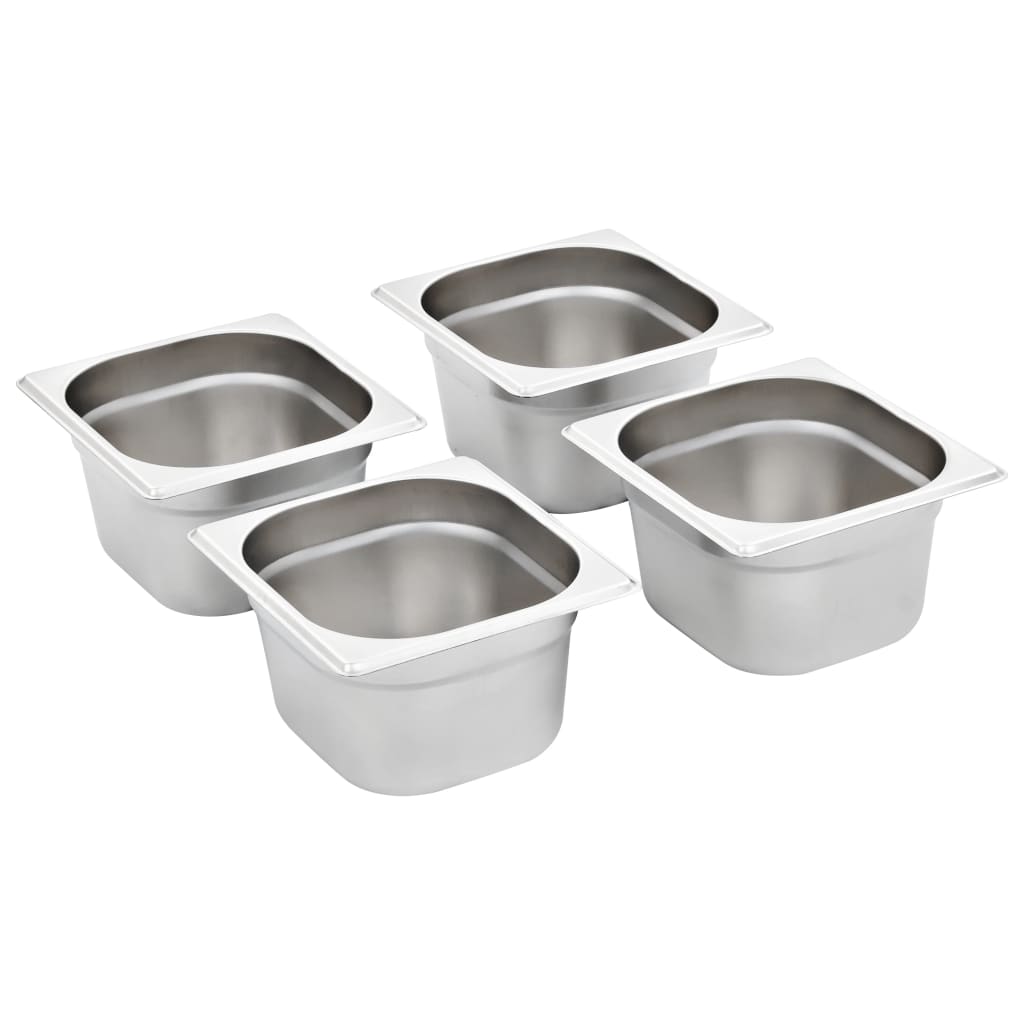 Vidaxl gastronombakken 12 pc Gn 1 6 100 mm nerjavno jeklo