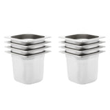 Vidaxl gastronombakken 8 pc Gn 1 6 150 mm nerjavno jeklo