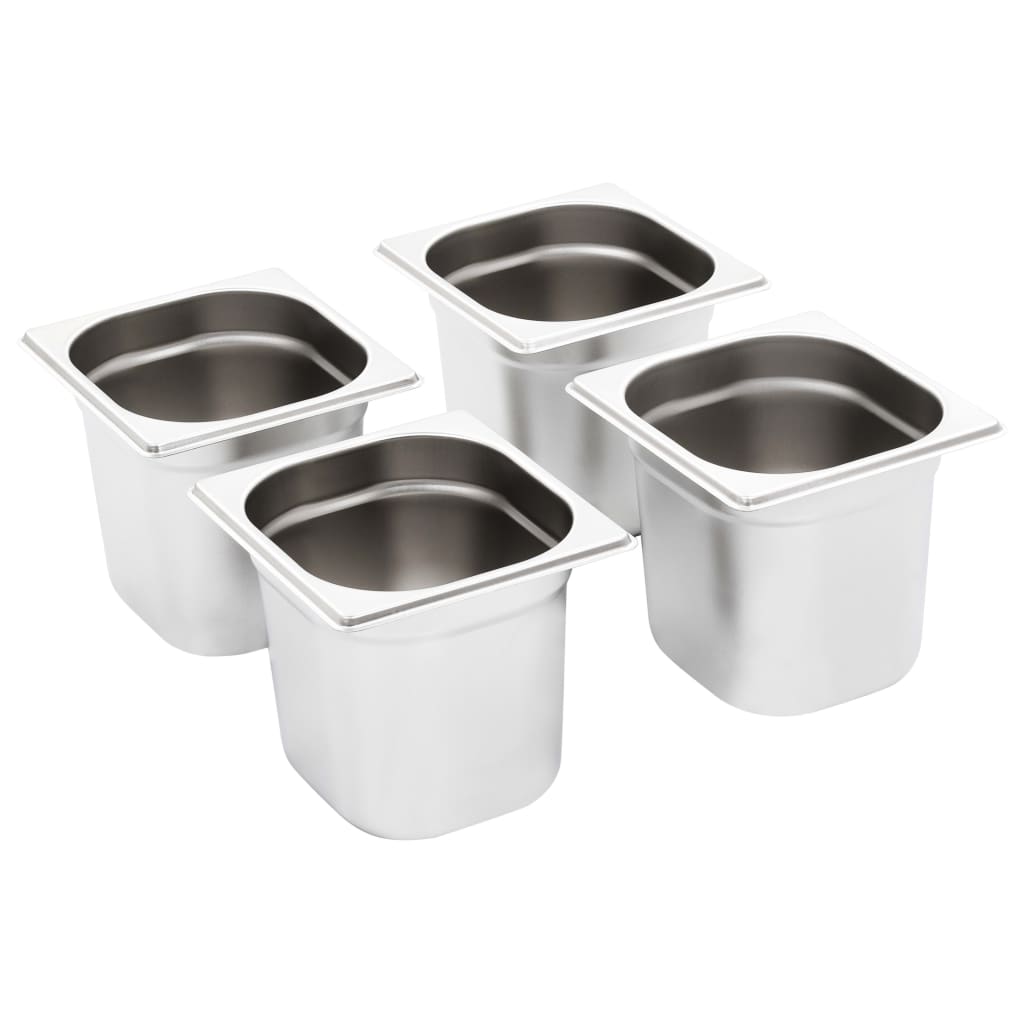 Vidaxl gastronombakken 8 pc Gn 1 6 150 mm nerjavno jeklo