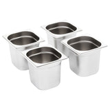 Vidaxl gastronombakken 8 pc Gn 1 6 150 mm nerjavno jeklo