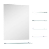 Vidaxl Wall Mirror med 5 hylder 50x60 cm sølvfarvet