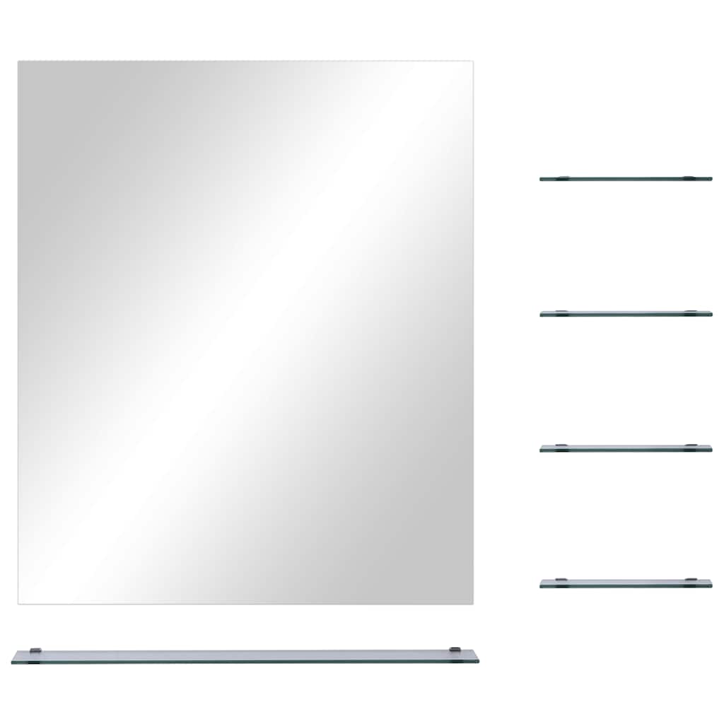 Vidaxl Wall Mirror med 5 hylder 50x60 cm sølvfarvet