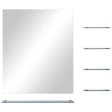 Vidaxl Wall Mirror med 5 hylder 50x60 cm sølvfarvet