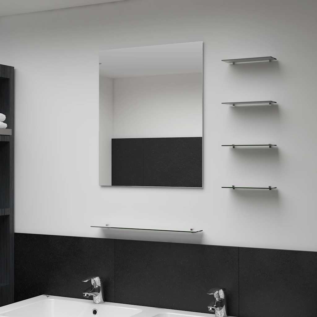 Vidaxl Wall Mirror med 5 hylder 50x60 cm sølvfarvet