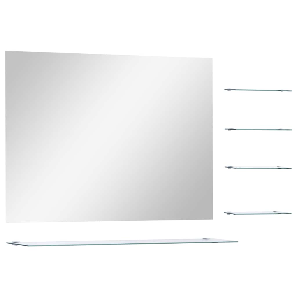 Specchio da parete Vidaxl con 5 ripiani 80x60 cm di colore argento