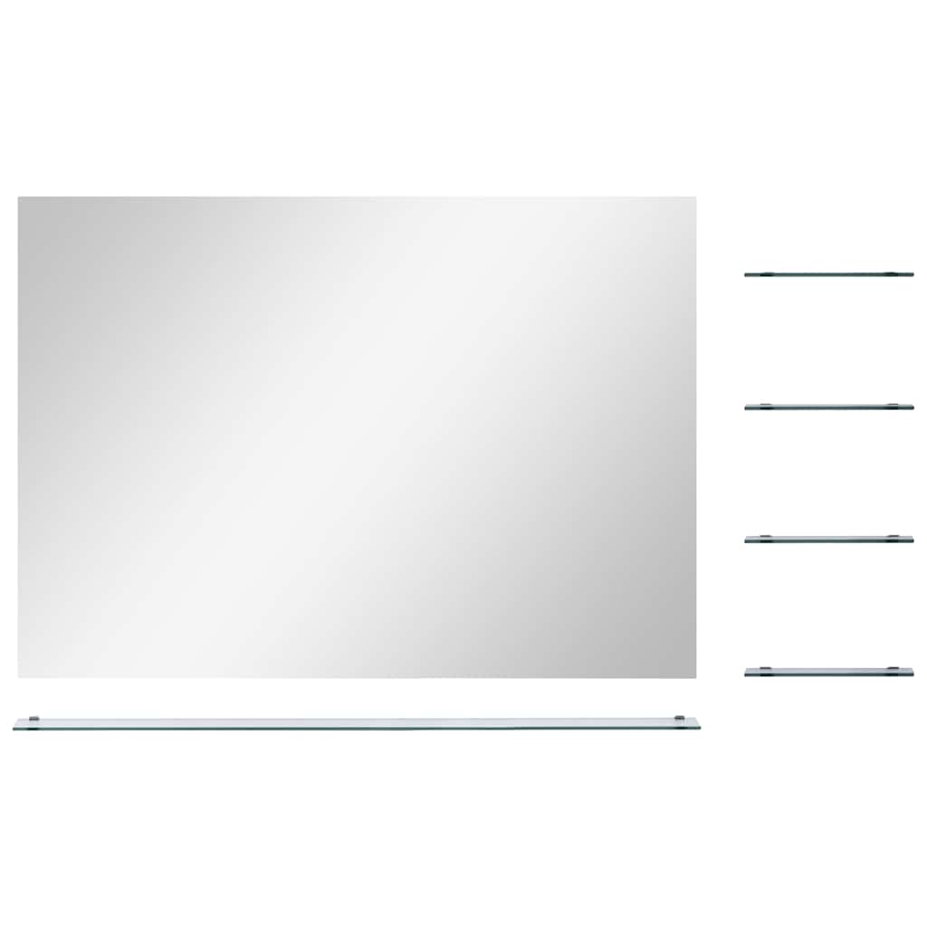 Specchio da parete Vidaxl con 5 ripiani 80x60 cm di colore argento