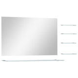 Vidaxl Wand Spigel mat 5 Regaler 100x60 cm sëlwer faarweg