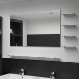 Vidaxl Wand Spigel mat 5 Regaler 100x60 cm sëlwer faarweg
