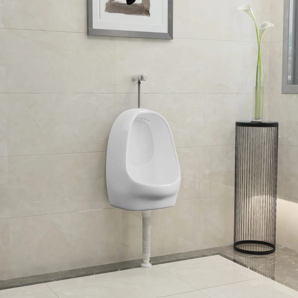 Vidaxl Wallurinoir with coil valve Ceramic White