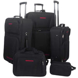 Vidaxl travel luggage set black 5-piece