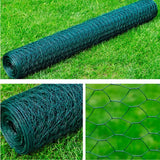 Vidaxl Wire Mesh Hexagonal 1x25 M stål mørkegrønn
