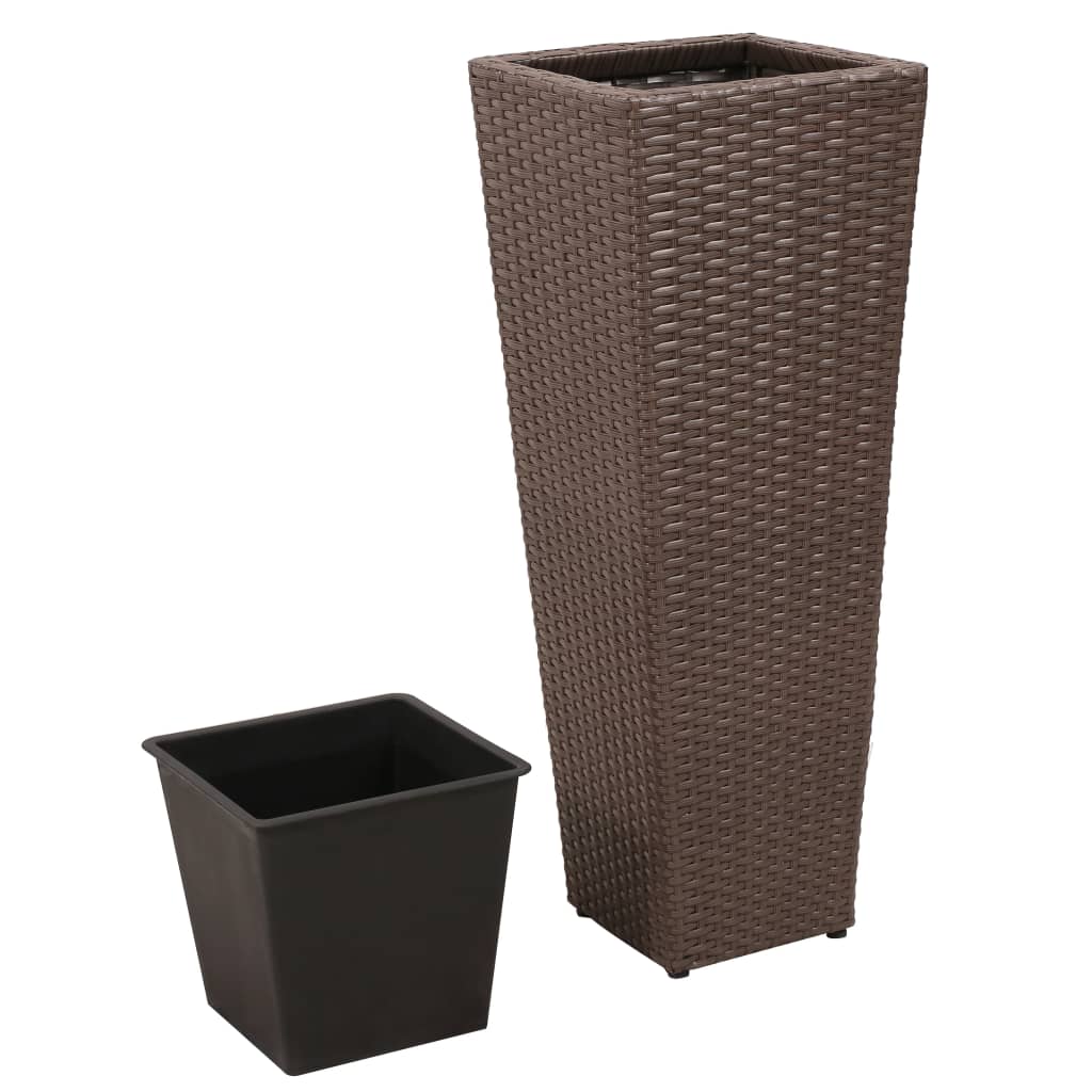 Pěstitele Vidaxl zvedly 3 st. Poly Rattan Brown